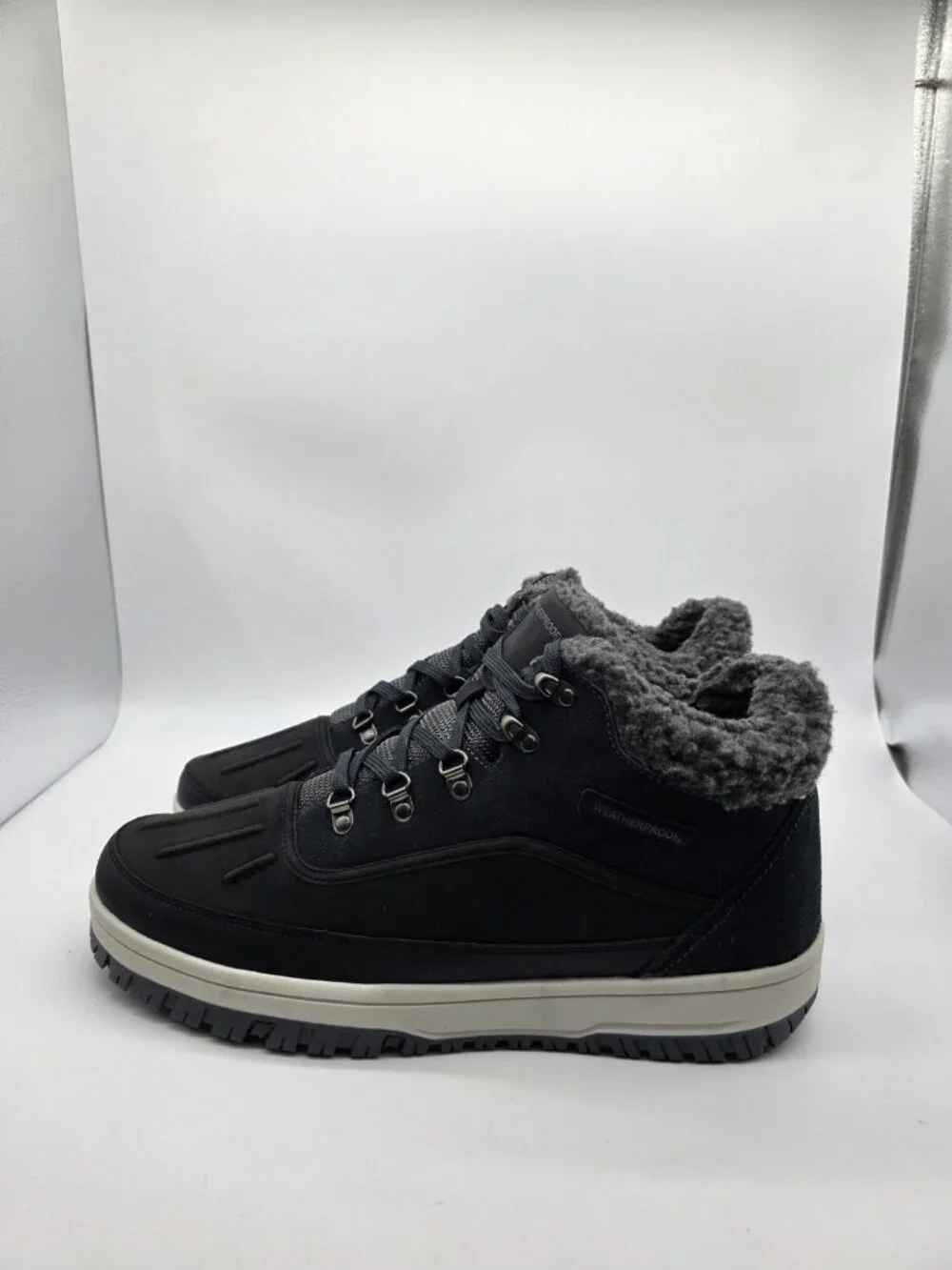 Weatherproof Mens Landon Sneaker Boots Size 13 Gray Lined Suede Memory Foam Shoe